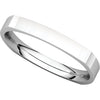 14k White Gold 2.5mm Square Comfort Fit Band, Size 5.5