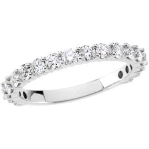 14k White Gold 1 CTW Diamond Band, Size 7