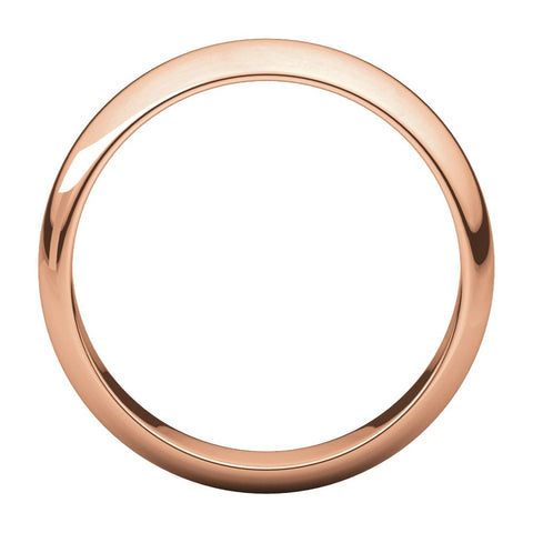 10k Rose Gold Half Round Band, Size 11