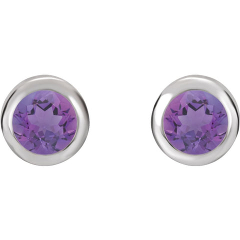 Sterling Silver Imitation Amethyst Earrings