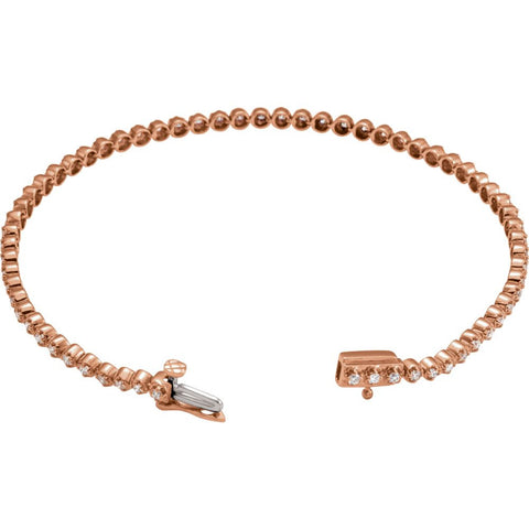 14k Rose Gold 1 CTW Diamond Line Bracelet