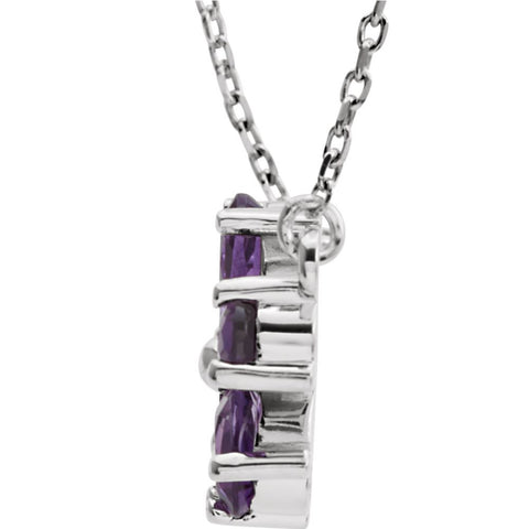 14k White Gold Amethyst 16" Necklace