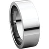 14k White Gold 7mm Flat Comfort Fit Band, Size 8.5