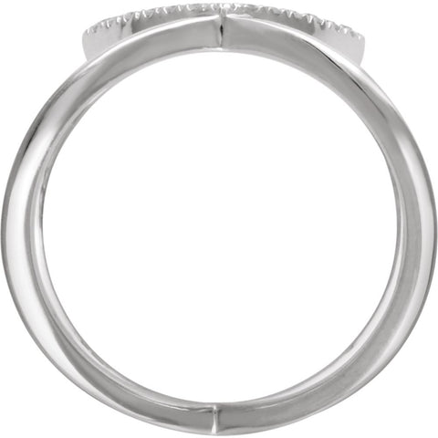 14k White Gold 1/5 CTW Diamond Freeform Ring, Size 7