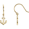 Petite Anchor Earrings in 14K Yellow Gold