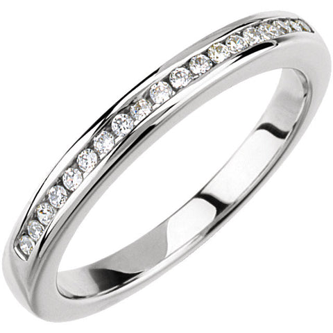14k White Gold 1/5 CTW Diamond Band for 4.8mm Engagement Ring, Size 7