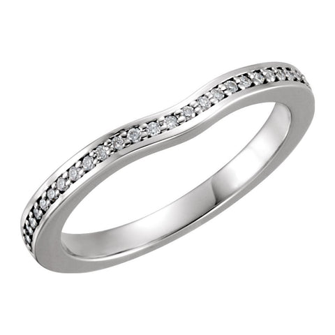 Platinum 1/6 CTW Diamond Band , Size 7