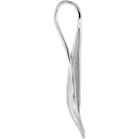 14k White Gold Teardrop Pendant
