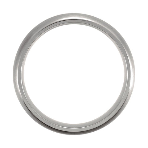 Titanium & Sterling Silver Inlay 7mm Satin Finish Domed Band Size 11