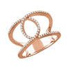 14k Rose Gold 1/5 ctw. Diamond Interlocking Loop Ring, Size 7