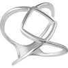 14k White Gold Freeform Ring, Size 7