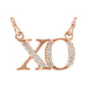 14k Rose Gold 0.08 ctw. Diamond "XO" 16-inch Necklace