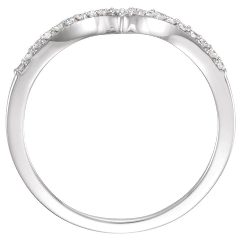 14k White Gold 1/6 CTW Diamond "V" Ring Size 7