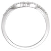 14k White Gold 1/6 CTW Diamond "V" Ring Size 7