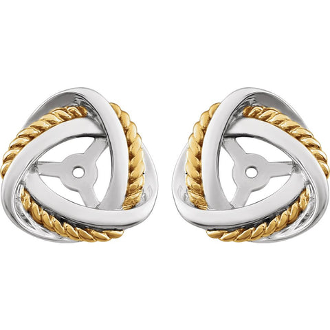 14k White Gold & 14K Yellow Gold Plated Earring Jackets