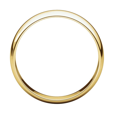 18k Yellow Gold 5mm Half Round Light Band, Size 9.5