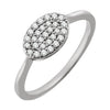 14k White Gold 1/5 ctw. Diamond Oval Cluster Ring, Size 7