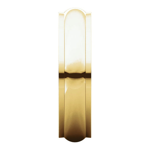 14k Yellow Gold 5mm Half Round Edge Band, Size 8