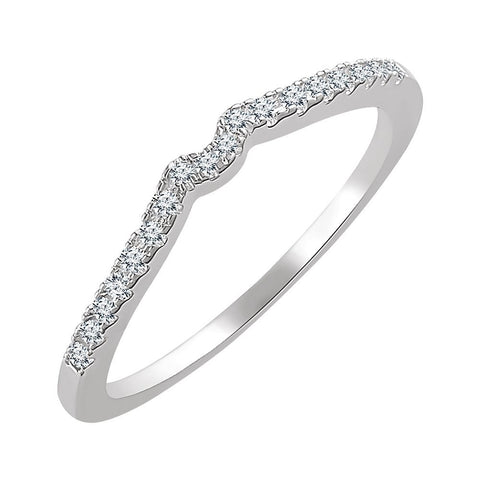 14k White Gold 1/8 CTW Diamond Band, Size 7