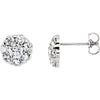 Pair of I1; G-H Cluster-Style Friction Post Stud Earrings in 14k White Gold