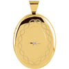 14K Yellow Gold 0.01 CTW Diamond Oval Locket