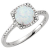 0.01 CTTW Halo-Styled Ring in Sterling Silver ( Size 7 )