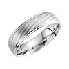 14k White Gold 6mm Grooved Comfort-Fit Men's Wedding Band 10, Size 10