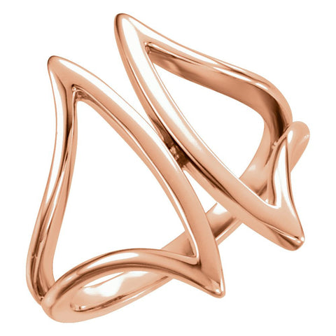 14k Rose Gold Freeform Ring Size 7