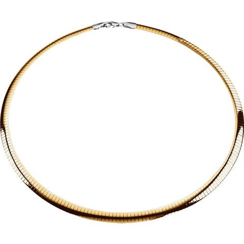 Sterling Silver & 14k Yellow Gold 6mm Reversible Omega Chain