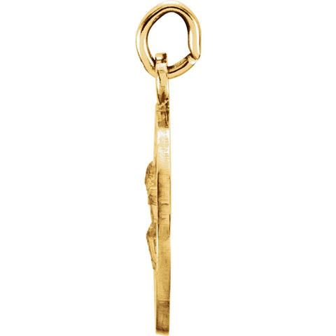 14k Yellow Gold 12mm Round St. Peregrine Medal