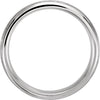 14k White Gold 5mm Half Round Comfort Fit Milgrain Band Size 10.5