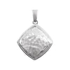 14K White Gold Hammered Square Pendant