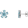 14K White Gold Sky Blue Topaz Earrings