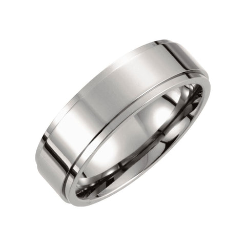 Titanium 7mm Ridged Band Size 11