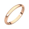 14k Rose Gold 2.5mm Half Round Wedding Band for Men, Size 10
