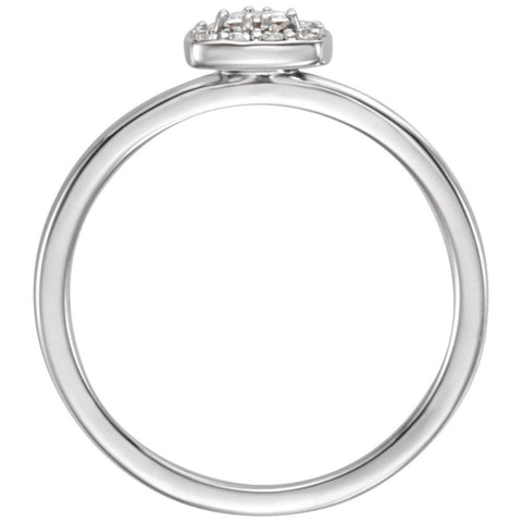 14k White Gold 1/4 CTW Diamond Stackable Ring, Size 7