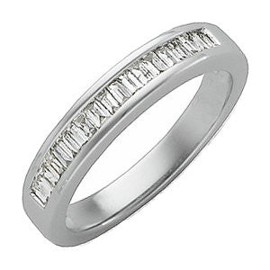 1/3 CTTW Baguette Diamond Anniversary Band in 14k White Gold (Size 7 )