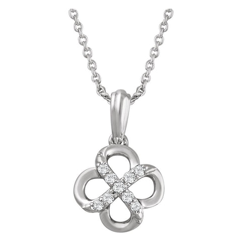 Sterling Silver .08 CTW Diamond 18" Necklace