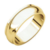 06.00 mm Half Round Edge Band in 14K Yellow Gold ( Size 8 )
