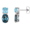 14k White Gold London Blue Topaz, Swiss Blue Topaz & 0.01 ctw. Diamond Earrings