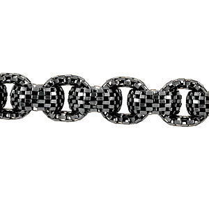 Sterling Silver Black Ruthenium Plated Link Chain