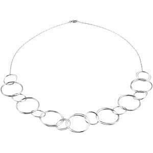 Sterling Silver Circle Link Fashion Necklace