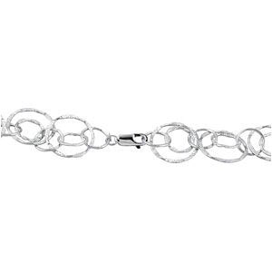 Sterling Silver Circle Link Fashion Necklace