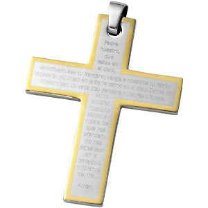 Joyas Alternativas™ Stainless Steel Cross Pendant with Padre Neustro Prayer