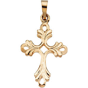 14k Yellow Gold 19.5x15mm Design Cross Pendant