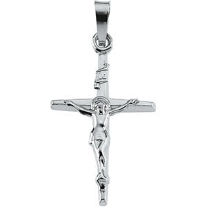 14k White Gold Crucifix Pendant