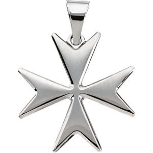 Sterling Silver Maltese Cross Pendant with Packaging