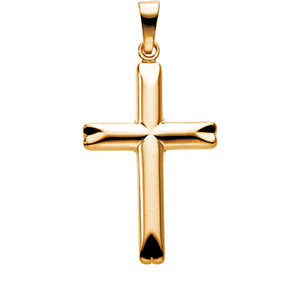 14k Yellow Gold Hollow Cross Pendant