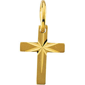 14k Yellow Gold Youth Cross Pendant