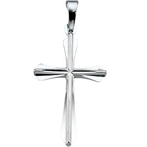 14k White Gold Cross Pendant